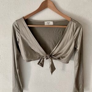⭐️RARE⭐️ Maryam Nassir Zadeh Metallic Crop Top